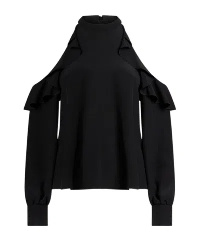 Etro Silk Top With Open Shoulders And Ruffles