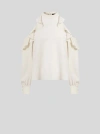 Etro Silk Top With Open Shoulders And Ruffles In White