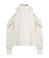Etro Silk Top With Open Shoulders And Ruffles In White