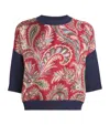 Etro Silk-trim Paisley Sweater In Blue