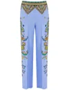 Etro Palazzo Silk Trousers With Floral And Geometric Print