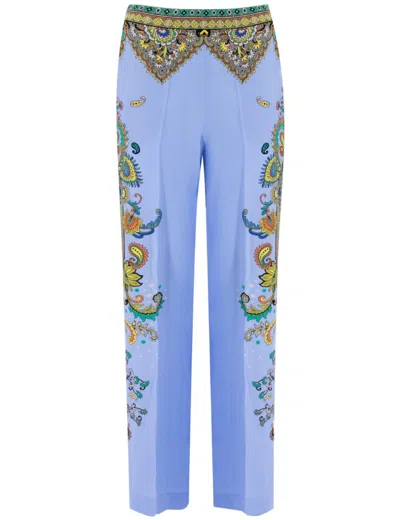 ETRO ETRO SILK TROUSERS WITH PAISLEY PRINT AND