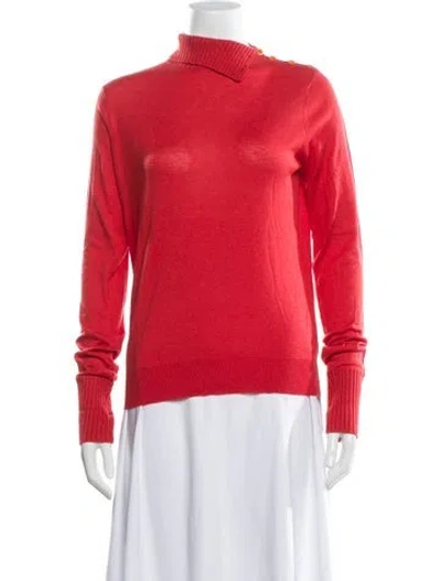 Pre-owned Etro Silk Turtleneck Sweater In Red