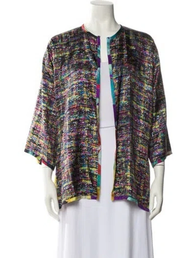 Pre-owned Etro Silk Tweed Pattern Jacket W/ Tags In Black