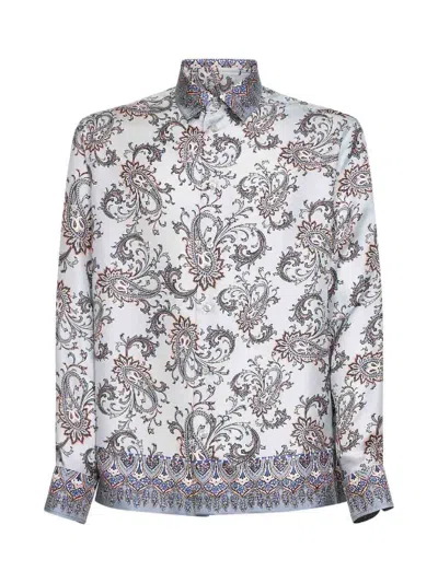 Etro Silk Twil Paisley Ramage-print Shirt In Multi