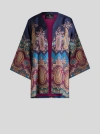 Etro Silk Twill Kesa With Placed Print In Multi