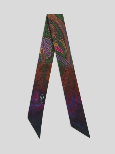 Etro , Silk Twill Paisleyina With Degradé Motif, Woman, Multicolour