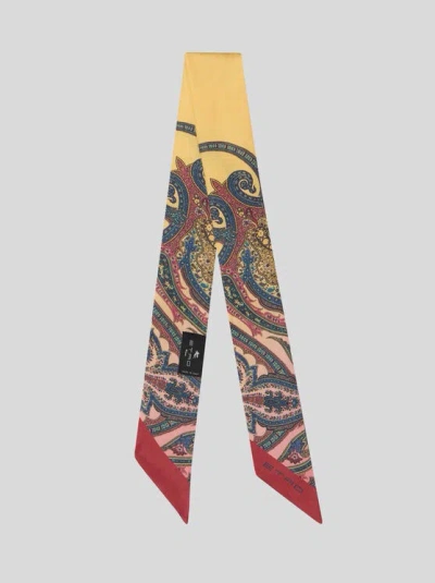 Etro Silk Twill Paisleyina With Placed Paisley Print In Multi