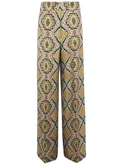 ETRO SILK JACQUARD TROUSERS