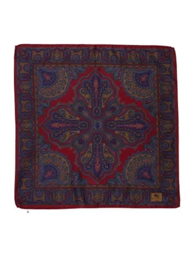 Pre-owned Etro Silk Vintage Scarf In Burgundy