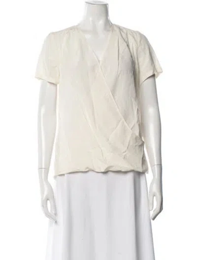 Pre-owned Etro Silk V-neck Blouse In Neutral