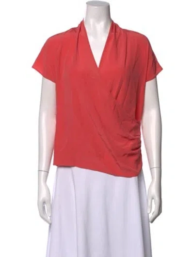 Pre-owned Etro Silk V-neck Blouse In Pink