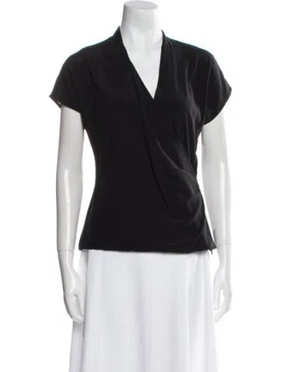 Pre-owned Etro Silk V-neck Top In Black