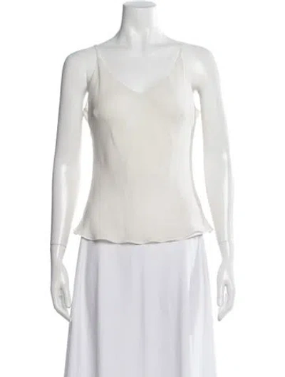Pre-owned Etro Silk V-neck Top In Neutral