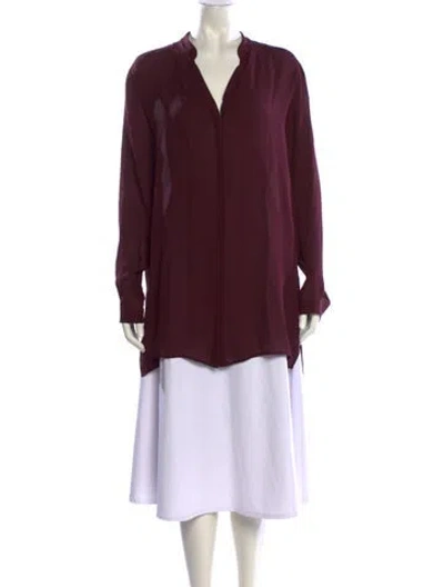 Pre-owned Etro Silk V-neck Tunic In Burgundy