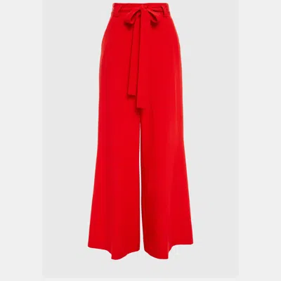 Pre-owned Etro Silk Wide Leg Pants 46 In Red