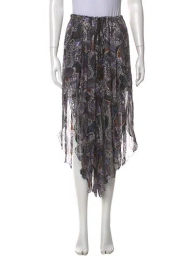 Pre-owned Etro Silk Wide Leg Pants In Black