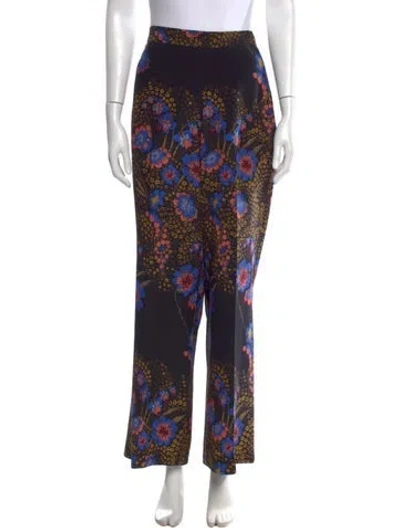 Pre-owned Etro Silk Wide Leg Pants In Black