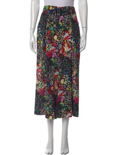 Pre-owned Etro Silk Wide Leg Pants In Black