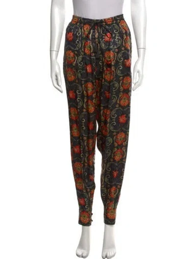 Pre-owned Etro Silk Wide Leg Pants In Black