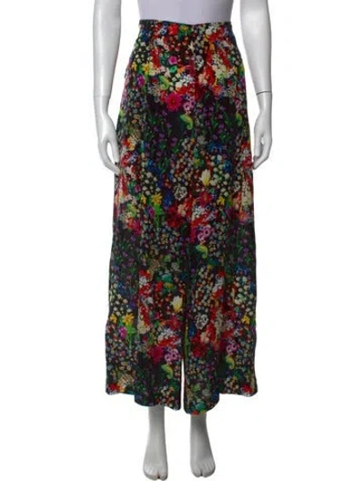 Pre-owned Etro Silk Wide Leg Pants In Black