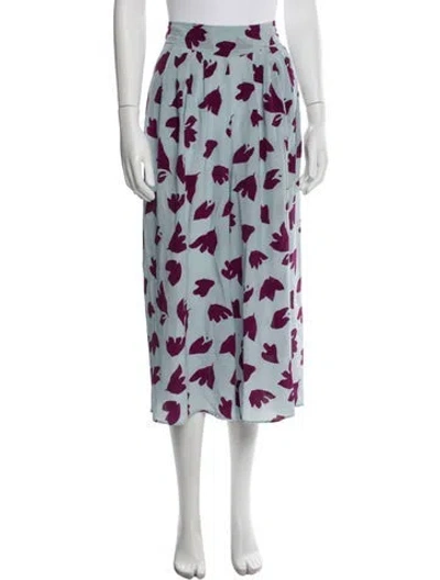 Pre-owned Etro Silk Wide Leg Pants In Blue