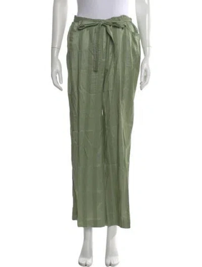Pre-owned Etro Silk Wide Leg Pants In Green