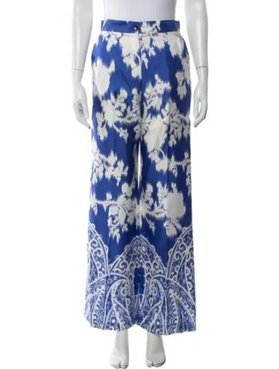 Pre-owned Etro Silk Wide Leg Pants In Multi