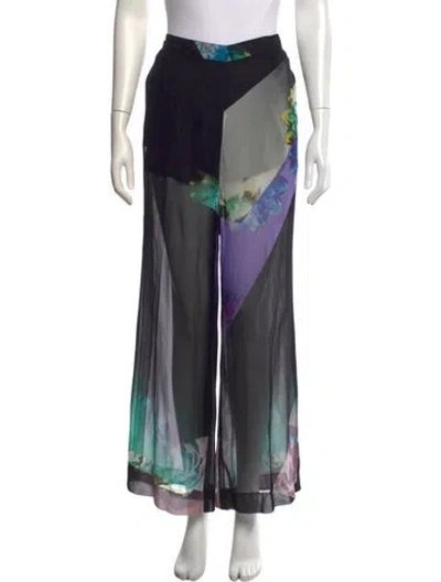 Pre-owned Etro Silk Wide Leg Pants In Multicolor