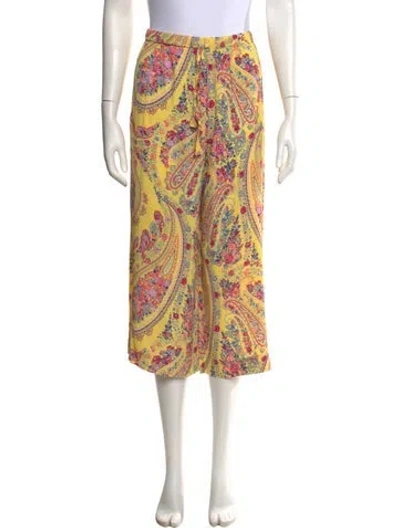 Pre-owned Etro Silk Wide Leg Pants In Neutral