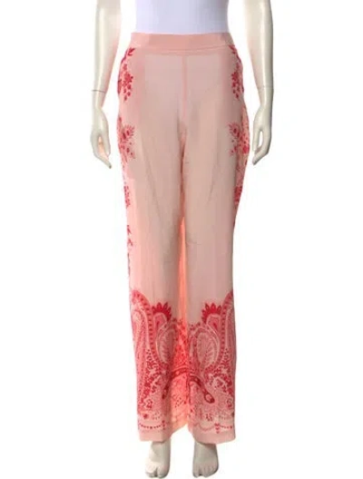 Pre-owned Etro Silk Wide Leg Pants In Pink