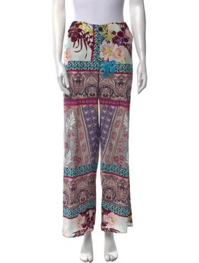 Pre-owned Etro Silk Wide Leg Pants In Pink