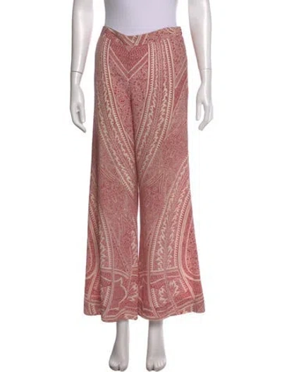 Pre-owned Etro Silk Wide Leg Pants In Pink