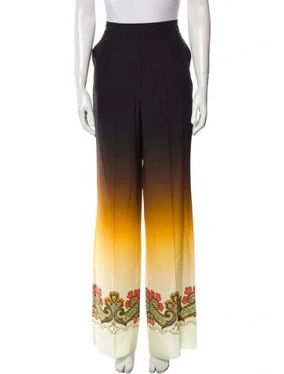 Pre-owned Etro Silk Wide Leg Pants W/ Tags In Black
