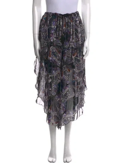 Pre-owned Etro Silk Wide Leg Pants W/ Tags In Black