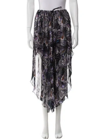 Pre-owned Etro Silk Wide Leg Pants W/ Tags In Black