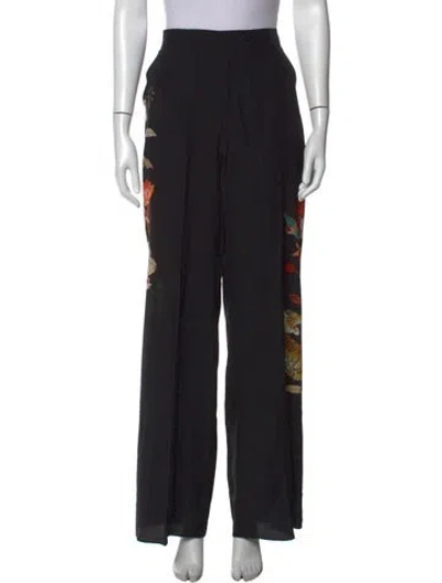 Pre-owned Etro Silk Wide Leg Pants W/ Tags In Black