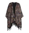 Etro Paisley-print Silk Cape In Black