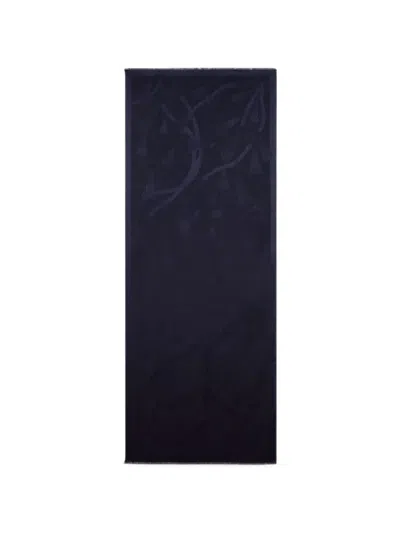 Etro Silk-and-wool Jacquard Scarf With Tone-on-tone Charm Motif In Blue
