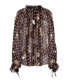 Etro Silk-blend Blouse In Brown