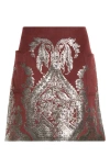 Etro Wool Blend Mini Skirt With Metallic Print In Dark Brown