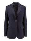 Etro Women Single-breasted Wool Blazer With Iconic Pattern In Blue
