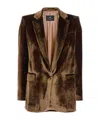 Etro Velvet Single-button Blazer In Brown