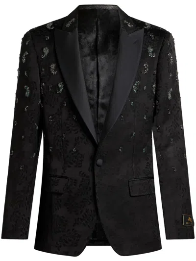 Etro Single-breasted Blazer In Black