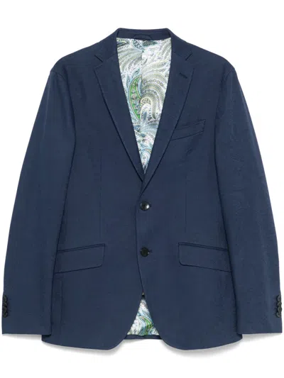 Etro Single-breasted Blazer In Blue
