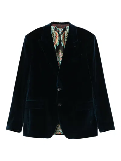 Etro Single-breasted Blazer In Blue