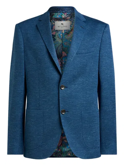 Etro Single-breasted Blazer In Blue