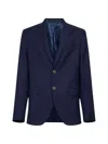 Etro Men Blue Wool Single-breasted Jacket In Blue