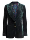 Etro Cotton-blend Velvet Blazer In Green