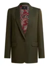 Etro Single-breasted Blazer In Green